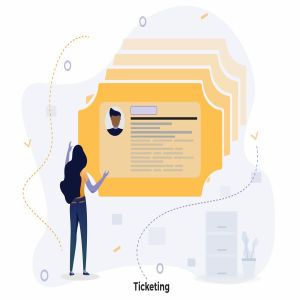 电子票务系统CRM概念插画设计免费素材 Ticketing Illustrations CRM