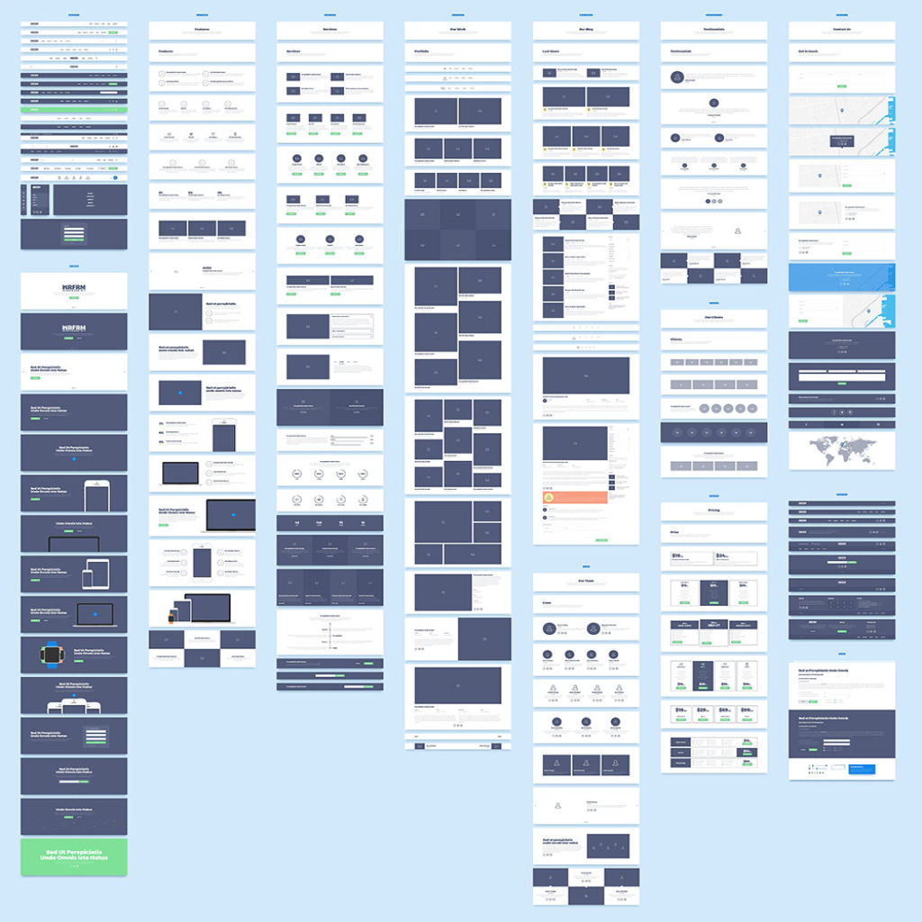 完美的网页UI组建包(交互设计WireFrame)模版下载[PSD]