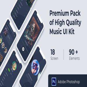 在线音乐应用UI界面设计PSD模板