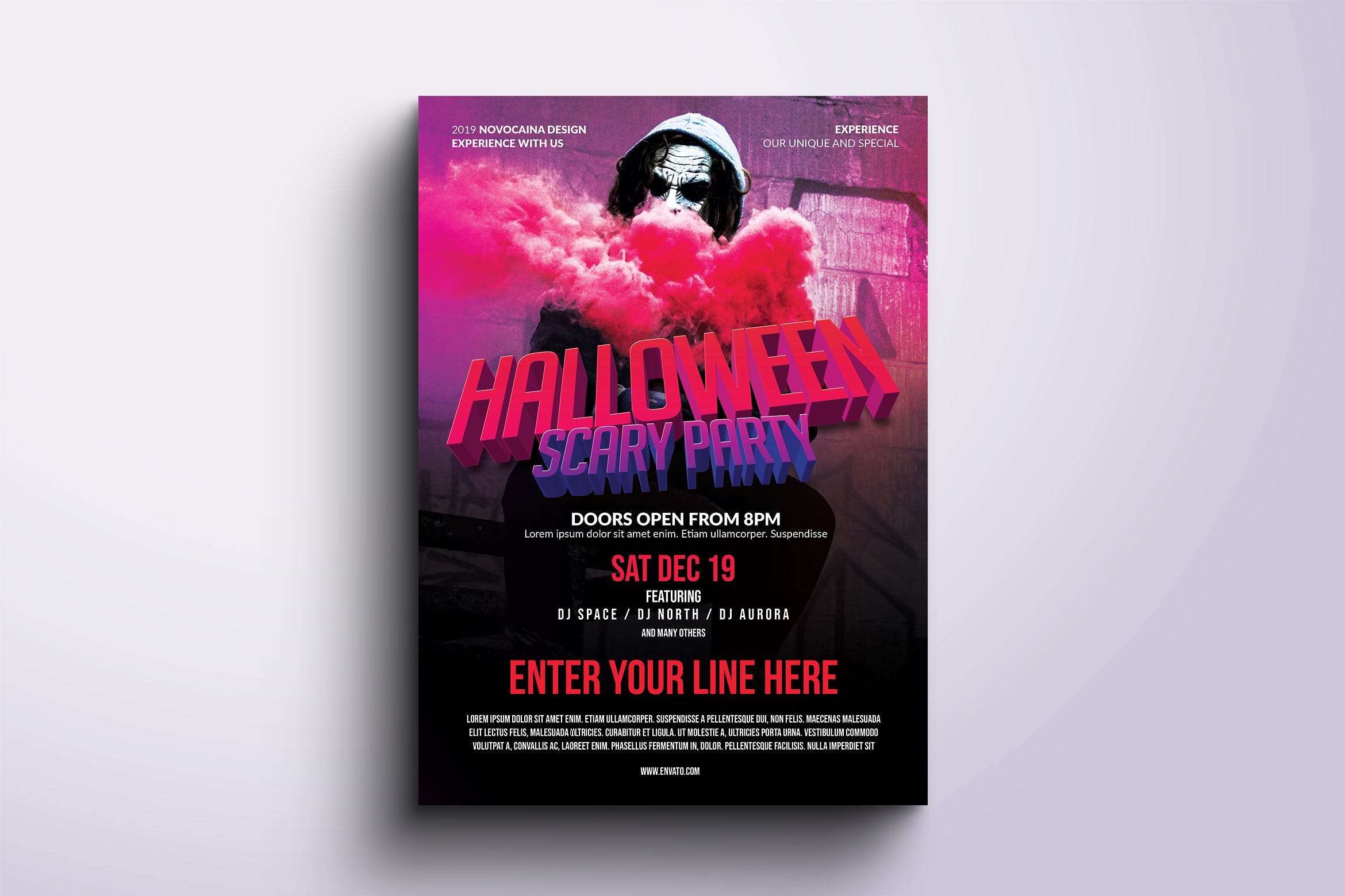 万圣节DJ音乐派对活动传单海报设计模板 Halloween Party Poster & Flyer