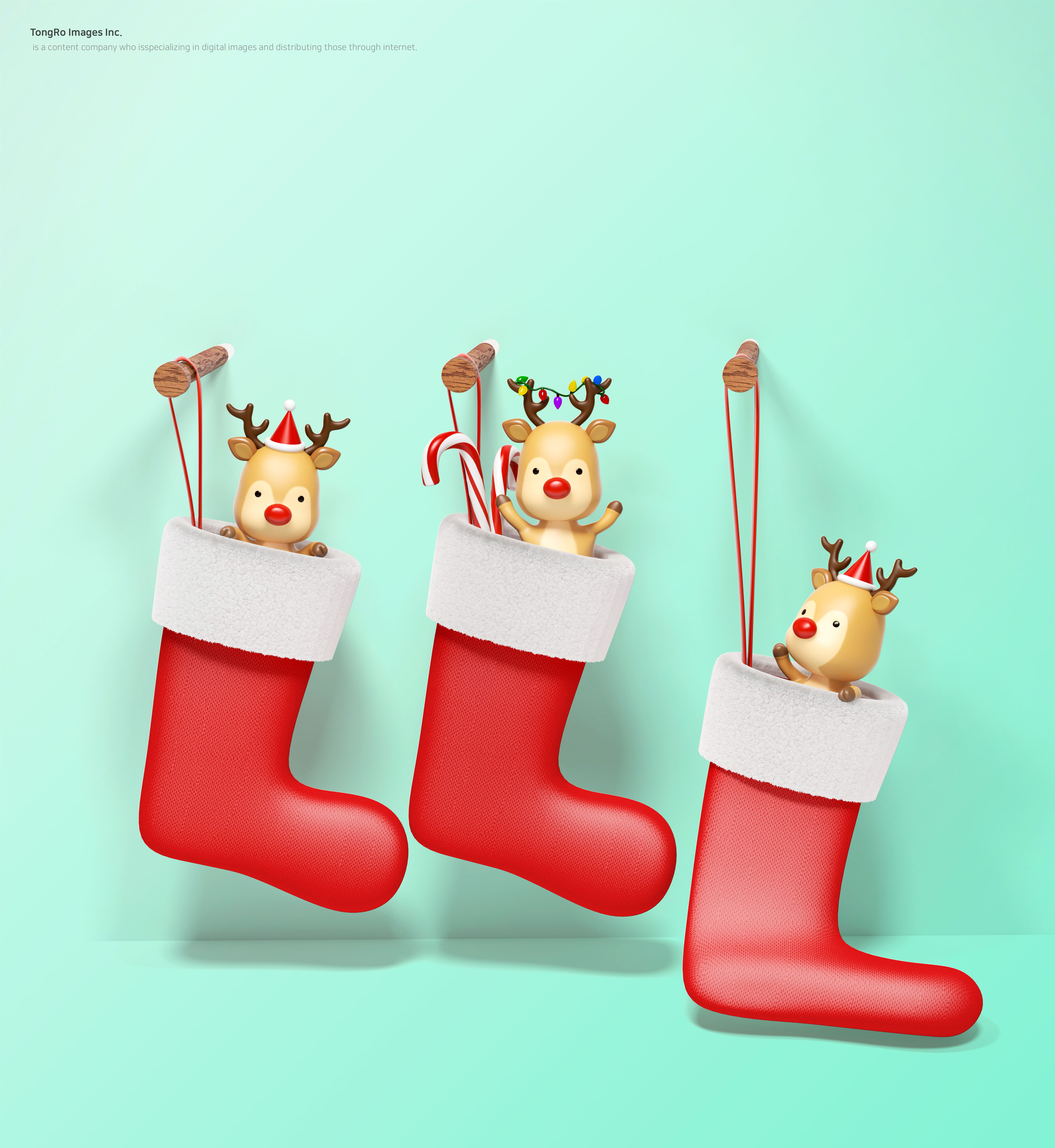 卡通3D圣诞袜高清海报图片素材[PSD]