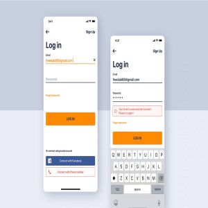 类滴滴打车APP应用登录流程界面设计模板 Car rental mobile UI Kit – Login flow