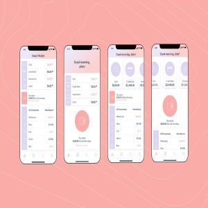 电子钱包APP应用用户中心UI界面模板[浅粉配色方案]v1 Mobile Finance Home Ui – FD