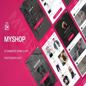 服饰鞋帽类电商APP应用UI套件 MyShop – Ecommerce Mobile App UI Kit