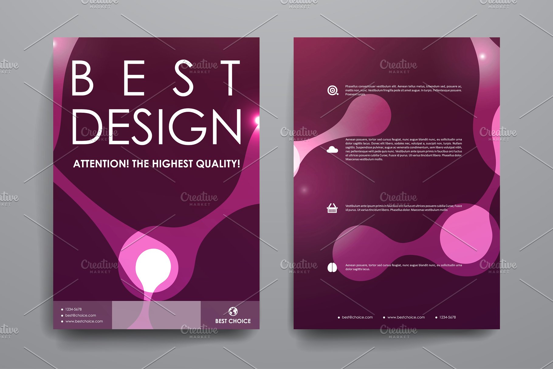 抽象图形背景小册子模板 Beautiful Brochures