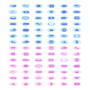 一流设计素材网下午茶：漂亮的彩色扁平化图标套装下载 [Ai]