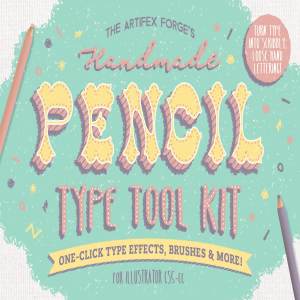 铅笔手绘风格图层样式 The Hand-drawn Pencil Type Tool Kit