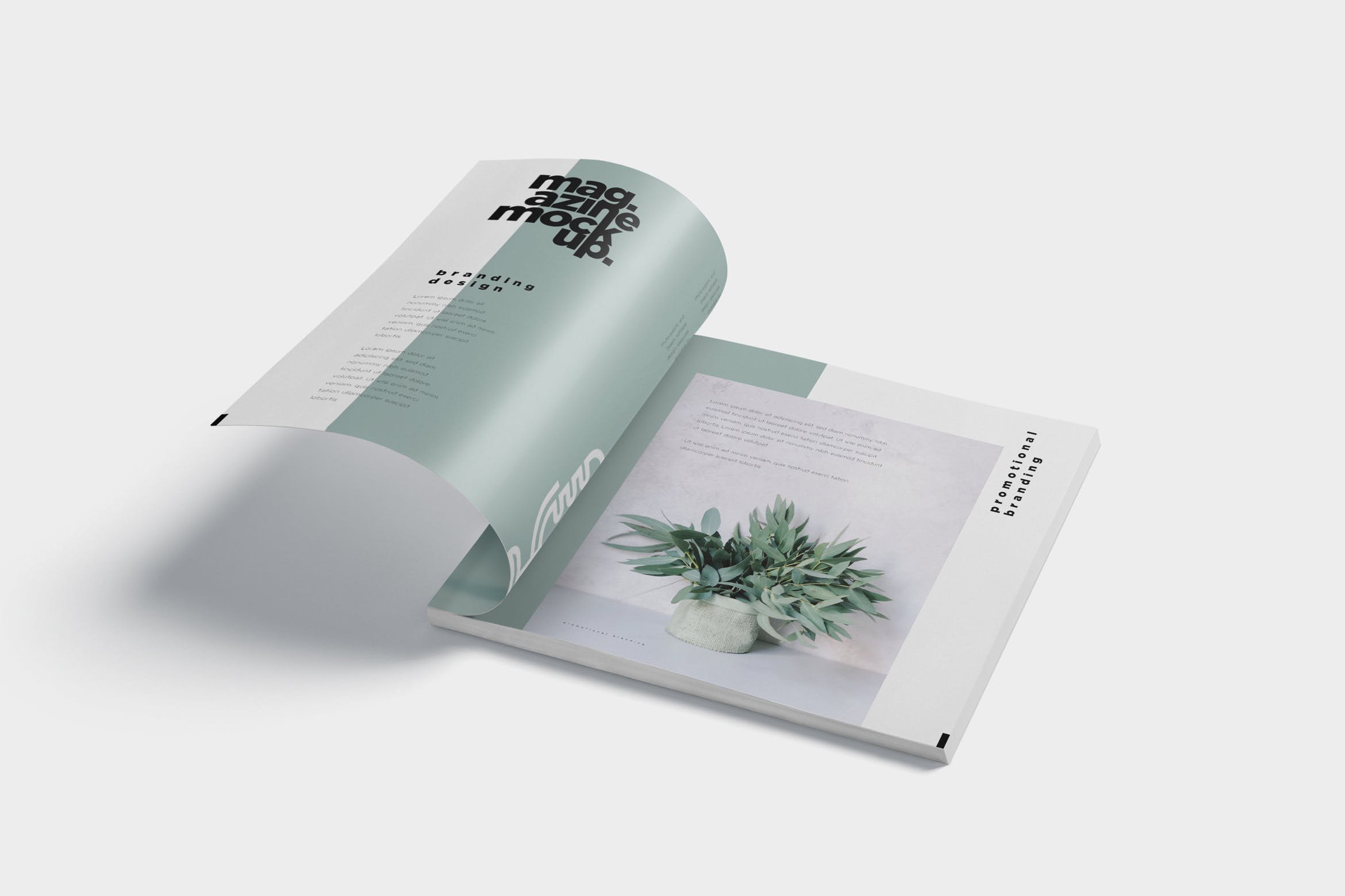 杂志设计开合状态样机模板 Open and Close Magazine Mockups