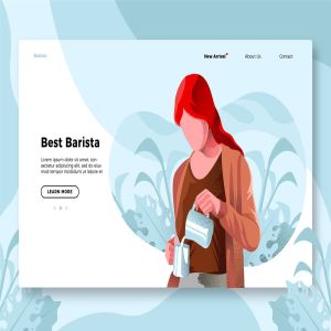 咖啡品牌网站Banner&着陆页PSD模板 Coffee Barista – Banner & Landing Page