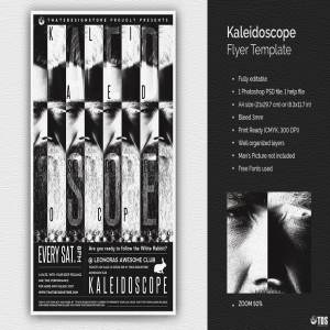 酷炫俱乐部海报宣传传单PSD模板 Kaleidoscope Flyer PSD