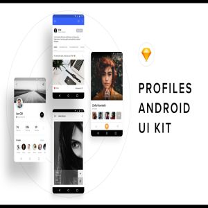 安卓手机APP应用用户中心界面UI设计SKETCH模板 Profiles Android UI Kit (Sketch)