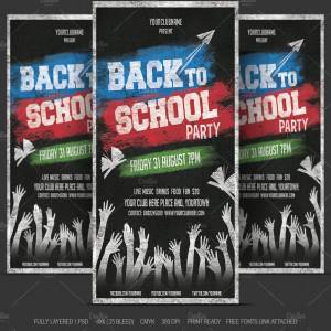 重返校园系列派对活动单页宣传模板 Back to School Flyer