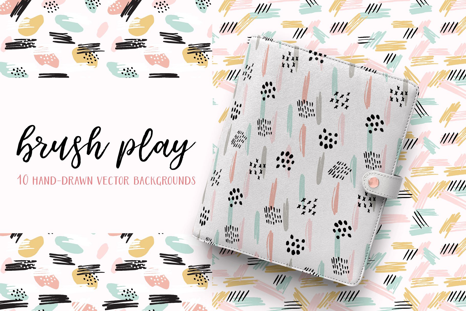 抽象画笔图案纹理 Brush Play Abstract Patterns