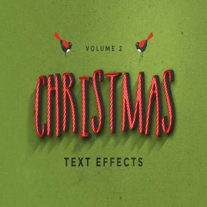 圣诞节主题设计字体图层样式v2 Christmas Text Effects Vol.2