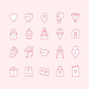 情人节手绘图标套装 St. Valentine’s Icon Set