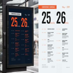 会议日程海报设计模板素材 Conference Schedule Poster Template