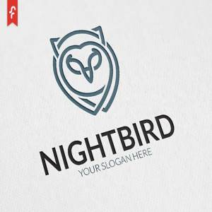 猫头鹰图形Logo模板 Night Bird Logo插图1