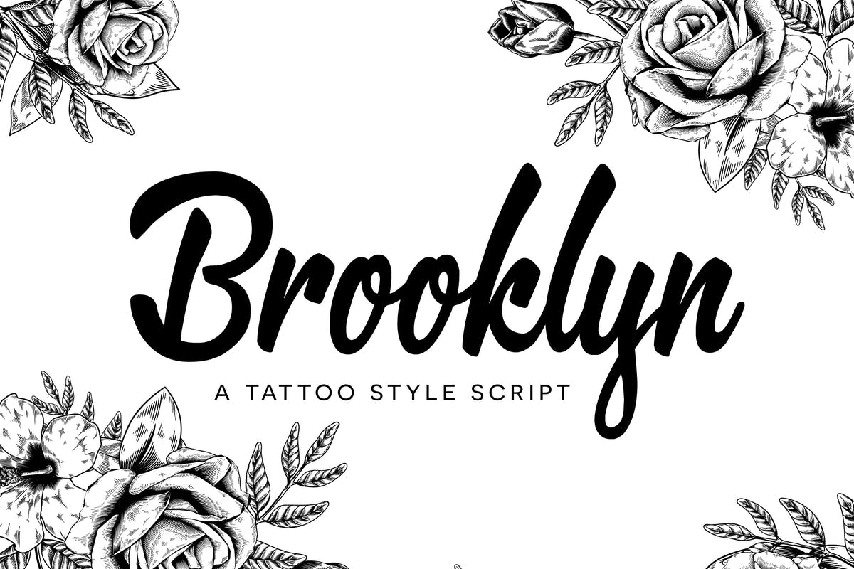 粗线条画笔手写英文字体 Brooklyn Script