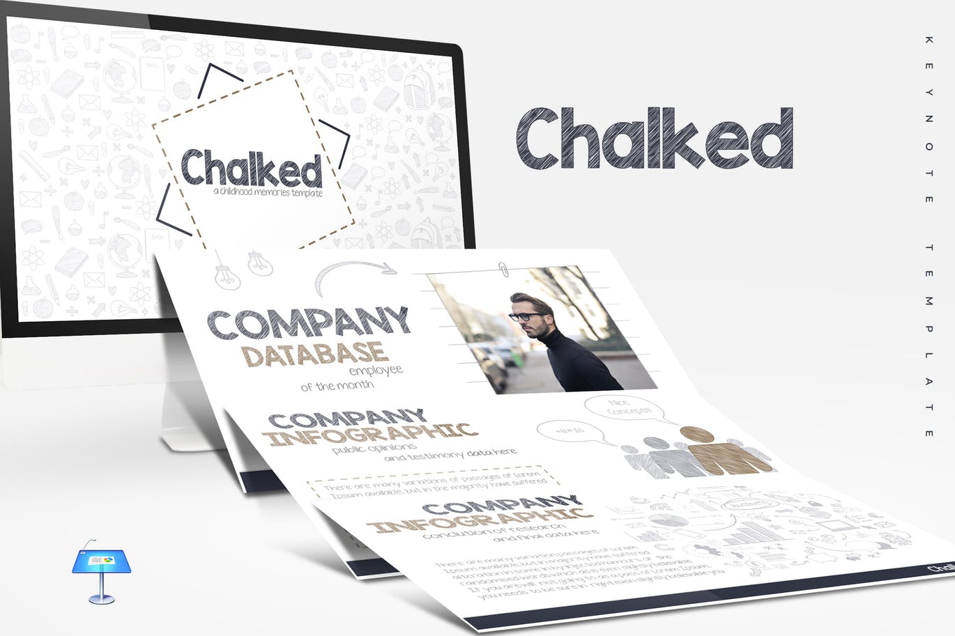 黑板画设计风格Keynote创意演示文稿设计模板 Chalked – Keynote Templates