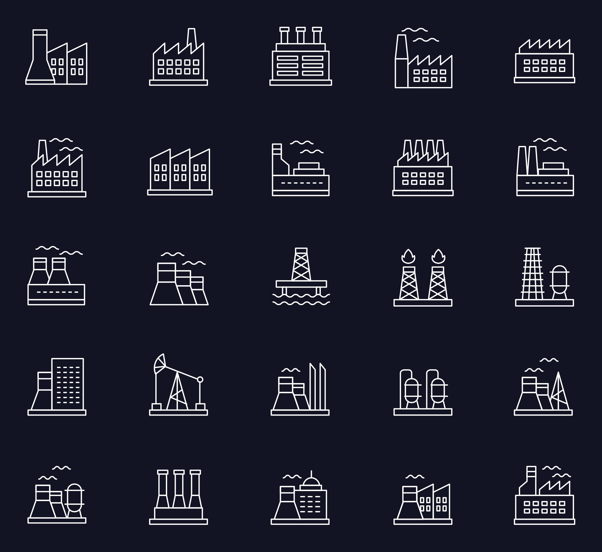 25枚建筑线性图标设计素材 25 Free Industry Icons