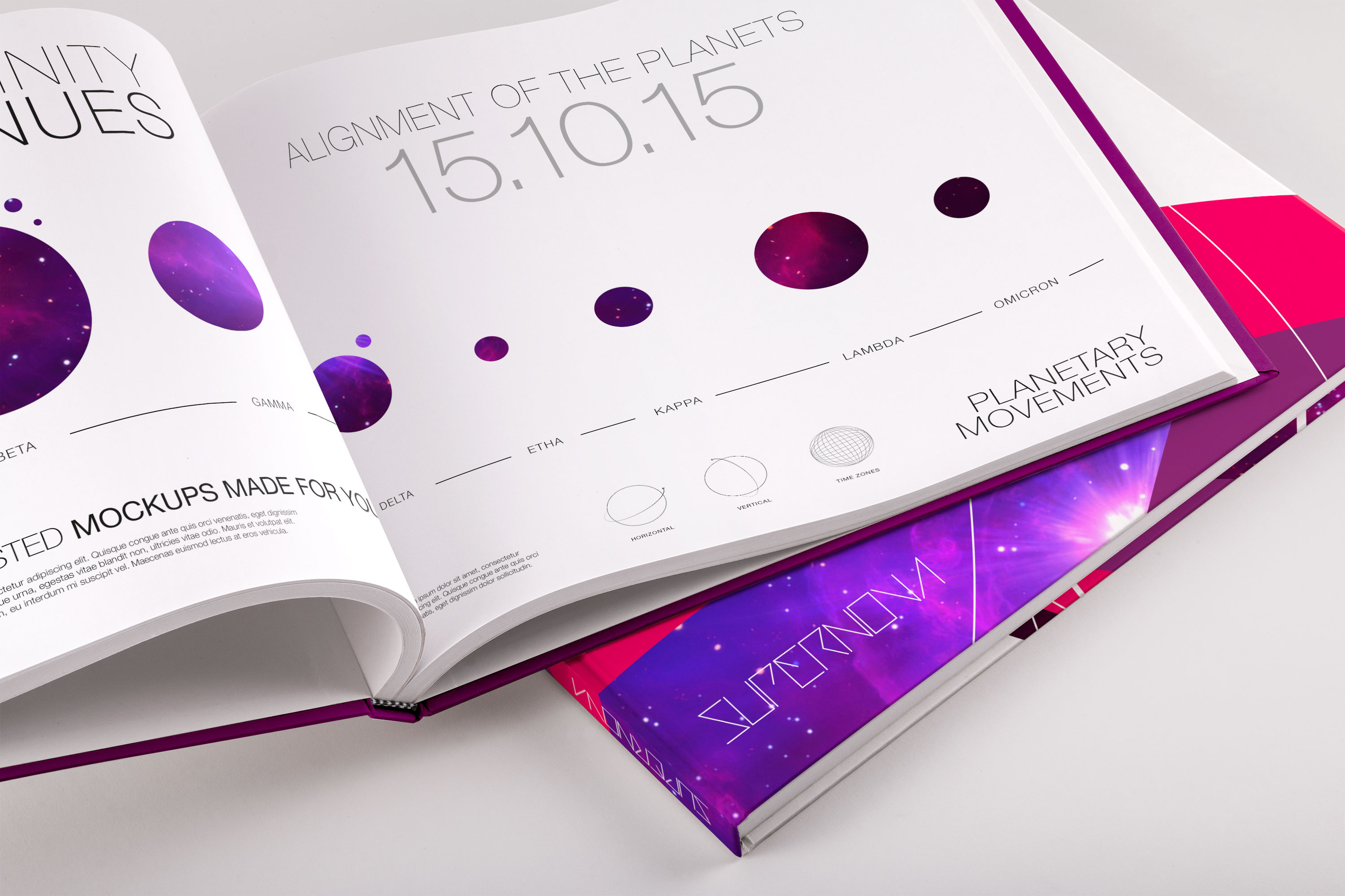 精装企业画册/产品目录内页版式设计PSD样机03 Hardcover Large Landscape Book PSD Mockup 03