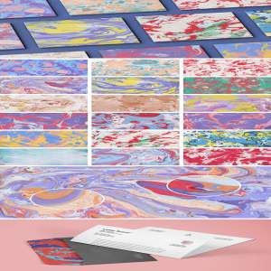 18张墨水大理石纸纹理 18 Ink Marble Paper Textures