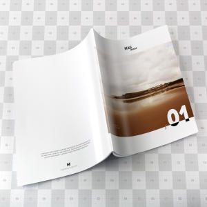 方形杂志封面＆封底印刷效果图样机 Square Magazine Back Cover Mockup