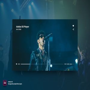 网络视频播放器小部件网站设计素材 Video Player – Adobe XD