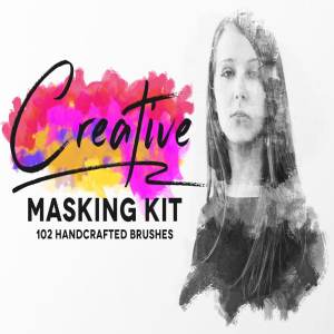 手工绘制画笔纹理PS笔刷 Creative Masking Kit