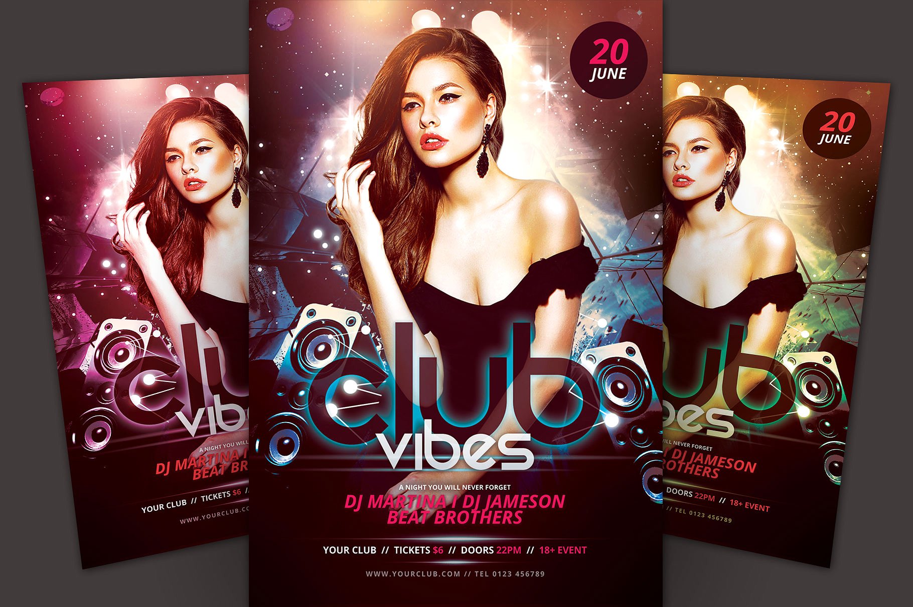 夜总会活动海报宣传模板 Club Vibes Flyer Template