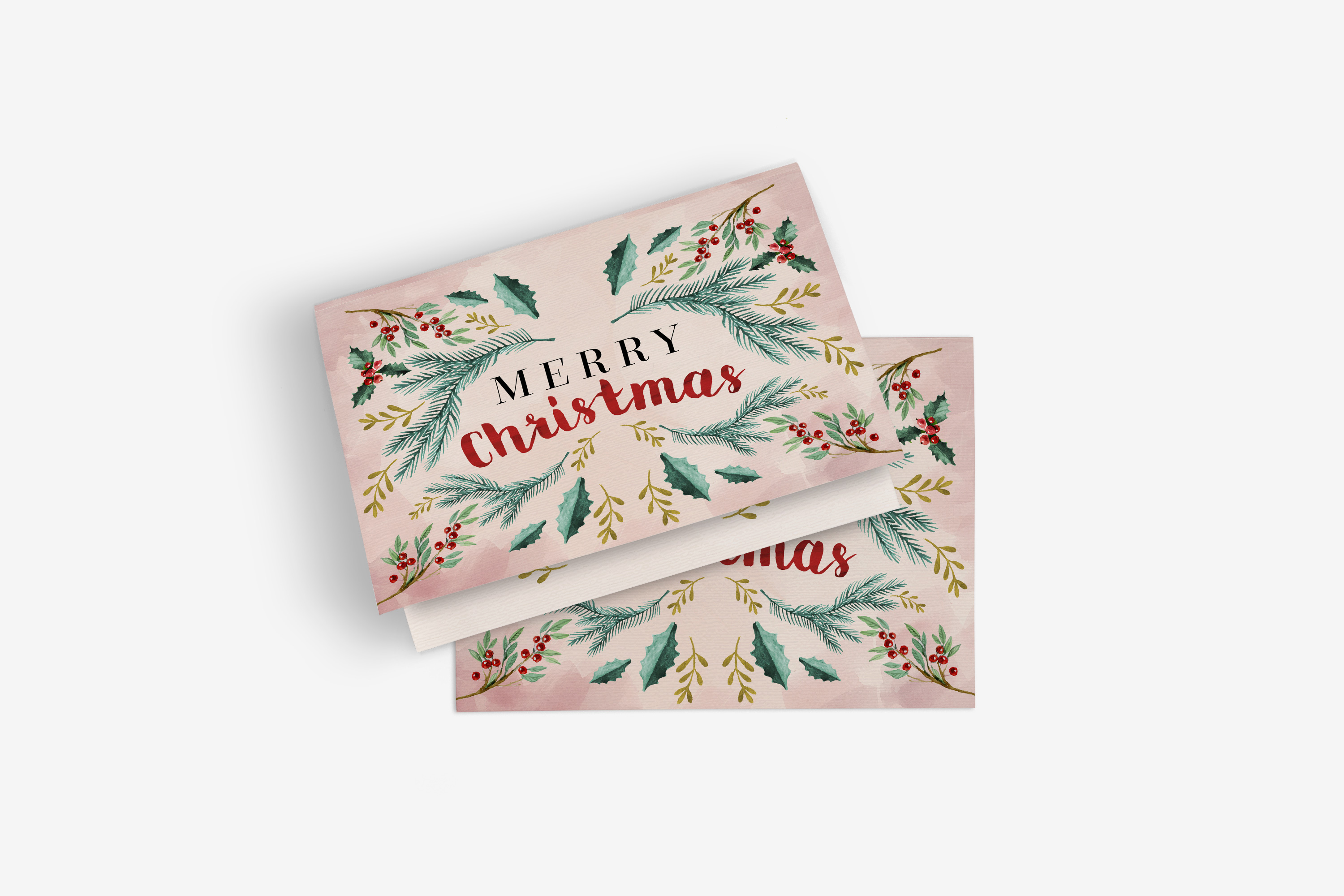 圣诞节节日贺卡封面设计图样机04 Greeting Card Mockup 04