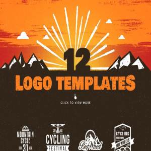 山地自行车极限运动品牌Logo模板 The Mountain Biker – Logo Badge Kit插图5