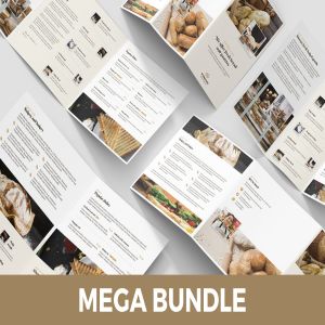 5合1面包店折页宣传单设计模板合集 Bakery – Brochures Bundle Print Templates 5 in 1