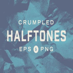 复古半色调皱褶纸张纹理 Crumpled Paper Halftone Textures