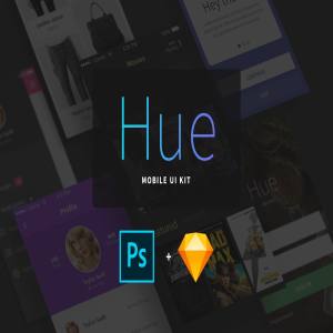 iOS&Android 移动应用 UI 套件组合 Hue – 44 Screens for iOS App Design [PSD, Sketch]