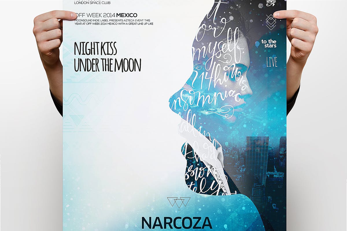 创意月色风格海报模板 Moonish Poster