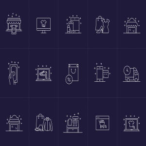 购物和电子商务主题矢量图标素材 Shopping and E-commerce Vector Icons