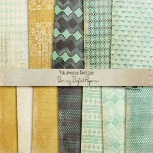 花式纹理图案无缝纸质背景 Barney Digital Papers