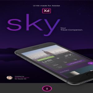 航空旅行APP应用UI界面设计套件 Sky Travel UI Kit for Adobe XD