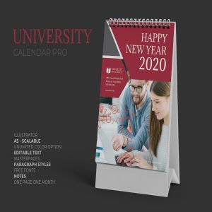 教育行业日历定制设计2020年活页台历设计模板 2020 University Education Calender Pro插图1