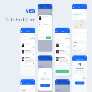 电子钱包APP应用UI设计之外卖下单界面设计模板 Order Food Online – Wallet Mobile UI – N