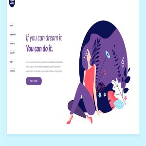 高端大气女性时尚主题网站设计概念插画素材 Beauty Web Page Design Template