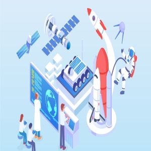 太空科技2.D等距概念插画素材 Isometric Space Technology Vector Concept