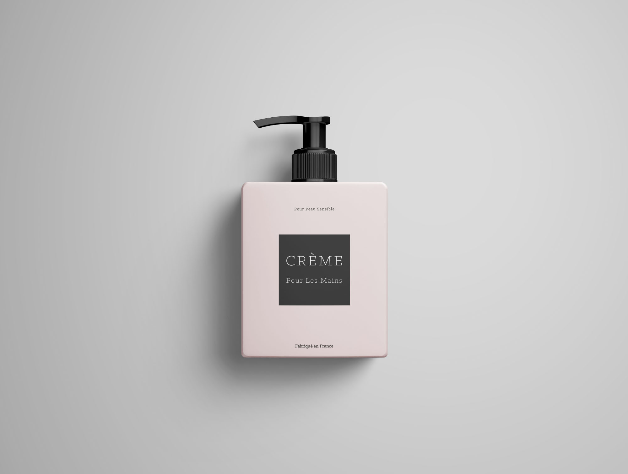按压式瓶乳液包装外观设计样机模板 Cream Bottle Mockup