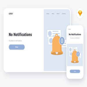 空信箱信息通知主题矢量插画素材v3[SKETCH&SVG] Empty state 3 illustration (Sketch & SVG)