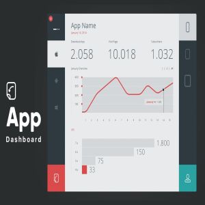APP 数据统计仪表盘 UI 模板 App Dashboard