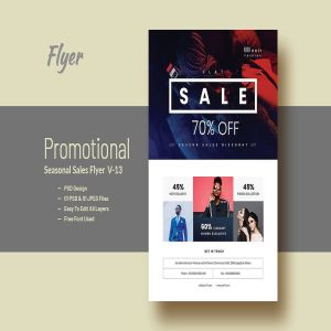 服装店换季促销广告海报传单设计模板v13 Promotional Product Sales Flyer V-13