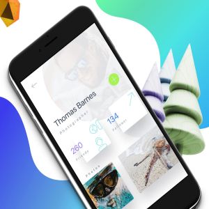移动APP应用个人中心作品照片展示界面模板 Profile 1 Mobile Ui