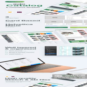 一流设计素材网下午茶：汽车电商网站网页模板下载[Sketch,XD]