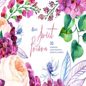 甜蜜的毒药-水彩花卉素材集 Sweet Poison. Floral collection